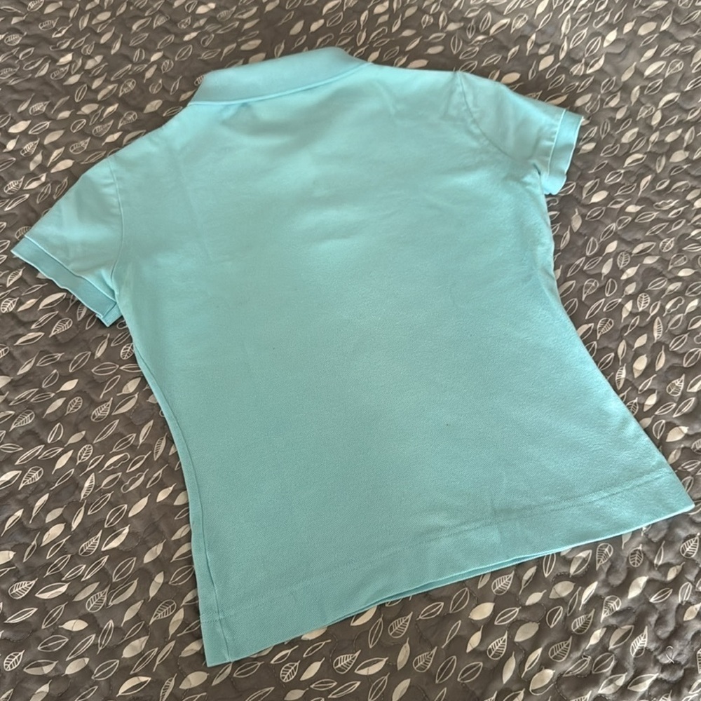 LACOSTE Girl’s Blue Polo Shirt, size Medium - Picture 3 of 10
